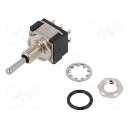 1 pcs x KNITTER-SWITCH - MTE 206 P - Switch: toggle, Pos: 3, DPDT, ON-OFF-ON, 6A/125VAC, 6A/6VDC, 20mΩ
