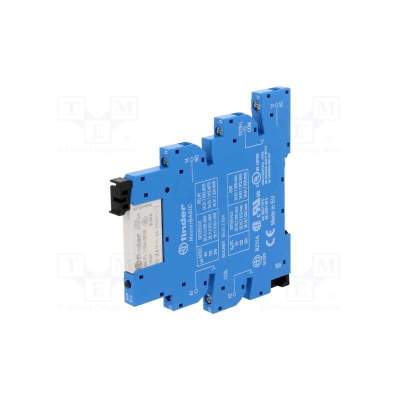 1 pcs x FINDER - 39.11.0.024.0060 - Relay: interface, SPDT, Ucoil: 24VAC,24VDC, 6A, 6A/250VAC