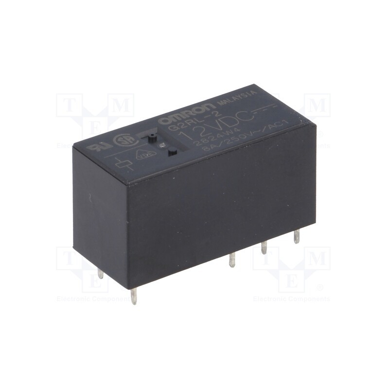 1 pcs x OMRON OCB - G2RL-2 12VDC - Relay: electromagnetic, DPDT, Ucoil: 12VDC, Icontacts max: 8A, PCB