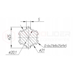 Pump drive sleeve nsz32 nsz40 nsz50 for 6 cutters