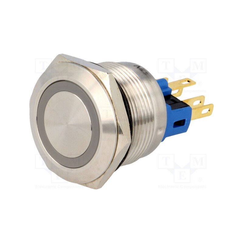 1 pcs x ONPOW - GQ22-11E/Y/12V - Switch: vandal resistant, Pos: 2, SPST-NO + SPST-NC, 3A/220VAC
