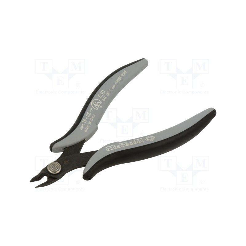 1 pcs x PIERGIACOMI - TR 25 P D - Pliers, cutting,miniature,curved, ESD, 132mm, with small chamfer