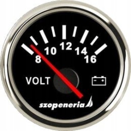 Voltage indicator voltmeter 8 16 v 52 mm black