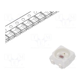 2 pcs x OPTOSUPPLY - OSTW3535C1A - Programmable LED, SMD, 3535, RGB, 3.68x3.48x2.95mm, 120°, 3.5÷5.3V