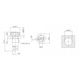 Red indicator light with flat connector
