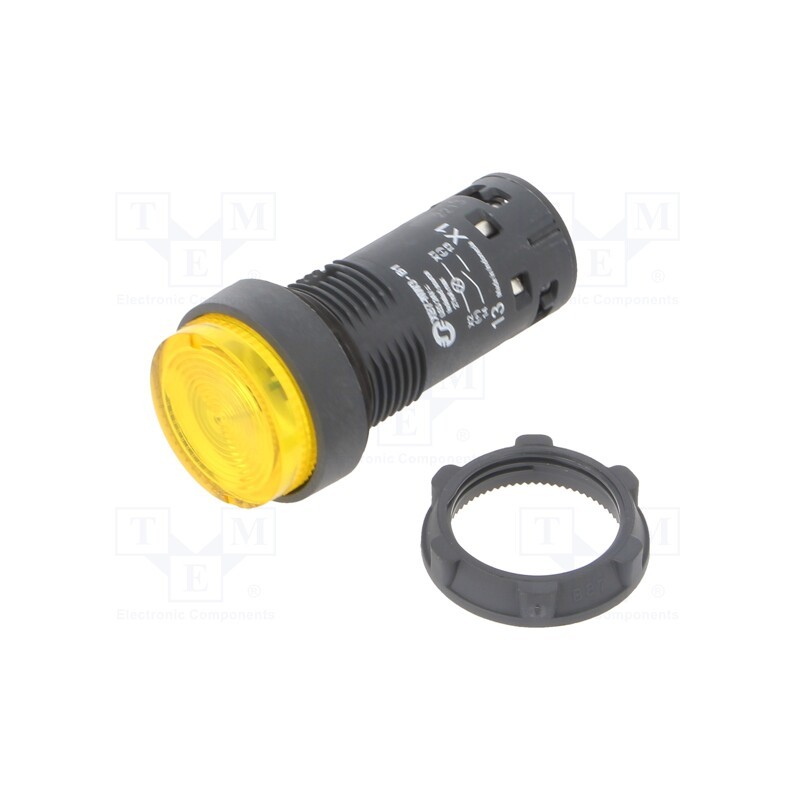 1 pcs x SCHNEIDER ELECTRIC - XB7NW38B1 - Switch: push-button, 22mm, Stabl.pos: 1, NO, yellow, LED, 24V, IP65
