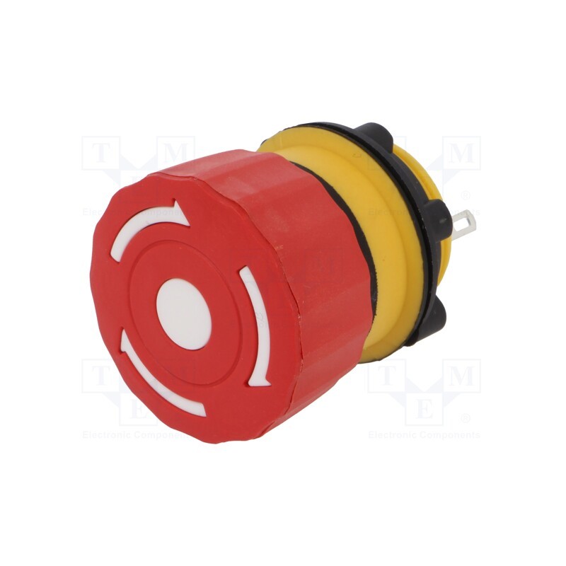 1 pcs x ONPOW - LAS1-A22Y-01TSB - Switch: emergency stop, 22mm, Stabl.pos: 2, NC, red, 1.5A/250VAC
