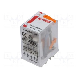 1 pcs x RELPOL - R4N-2014-23-5024-WT - Relay: electromagnetic, 4PDT, Ucoil: 24VAC, Icontacts max: 6A, IP40