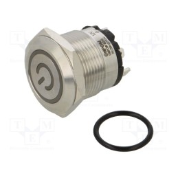 1 pcs x ONPOW - ONPOW6219F-10ZET/J/G/12V/S - Switch: vandal resistant, Pos: 2, SPST-NO, 20A/220VAC, IP40, OFF-ON