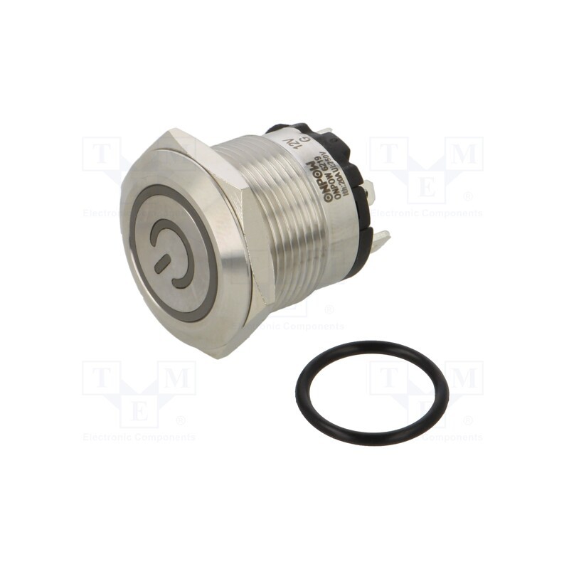 1 pcs x ONPOW - ONPOW6219F-10ZET/J/G/12V/S - Switch: vandal resistant, Pos: 2, SPST-NO, 20A/220VAC, IP40, OFF-ON
