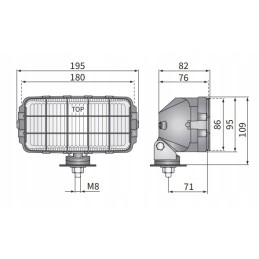 P white H3 fog lamp with grille