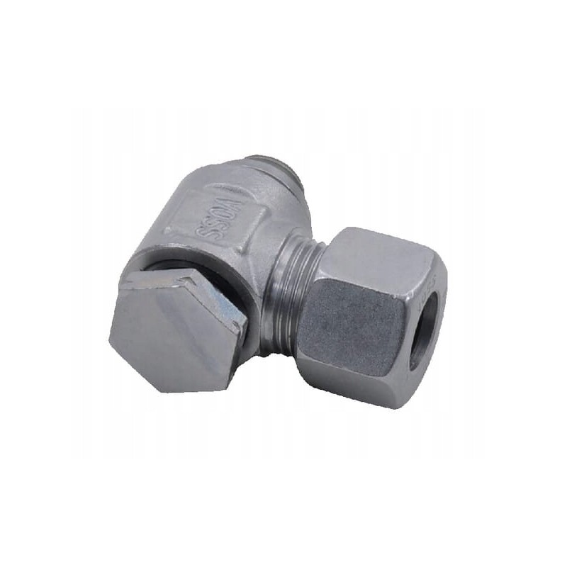 Angled threaded swivel fitting 12l r3 8