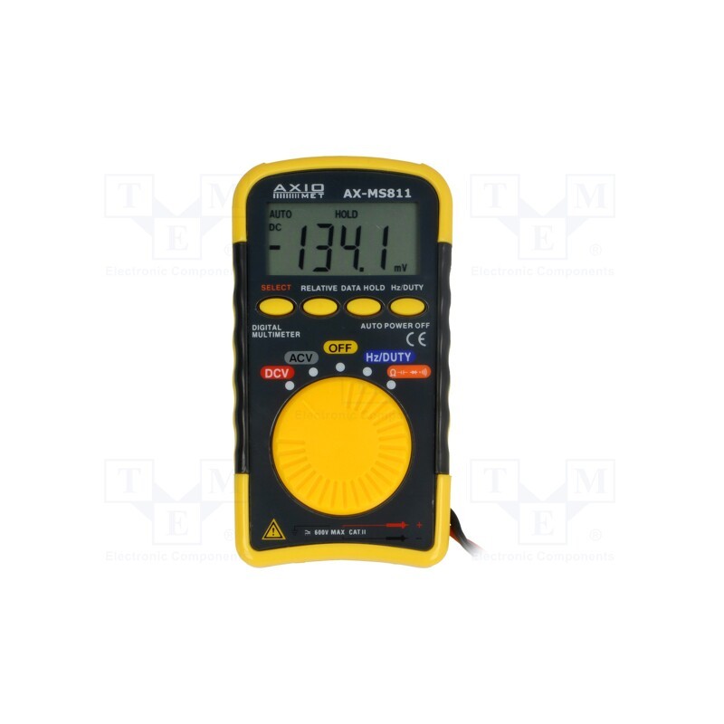 1 pcs x AXIOMET - AX-MS811 - Digital multimeter, LCD, 3,75 digit (4000), 0.1÷99%