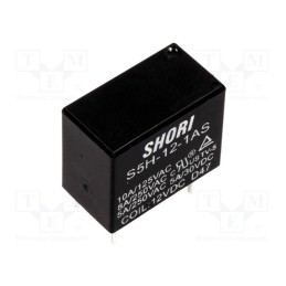 1 pcs x SHORI ELECTRIC - S5H-12-1AS - Relay: electromagnetic, SPST-NO, Ucoil: 12VDC, Icontacts max: 8A