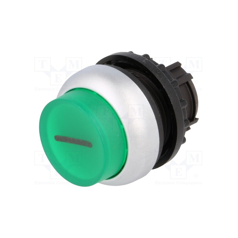 1 pcs x EATON ELECTRIC - M22-DLH-G-X1 - Switch: push-button, 22mm, Stabl.pos: 1, green, M22-FLED,M22-LED