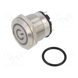 1 pcs x ONPOW - ONPOW6219F-10ZET/J/R/24V/S - Switch: vandal resistant, Pos: 2, SPST-NO, 20A/220VAC, IP40, OFF-ON