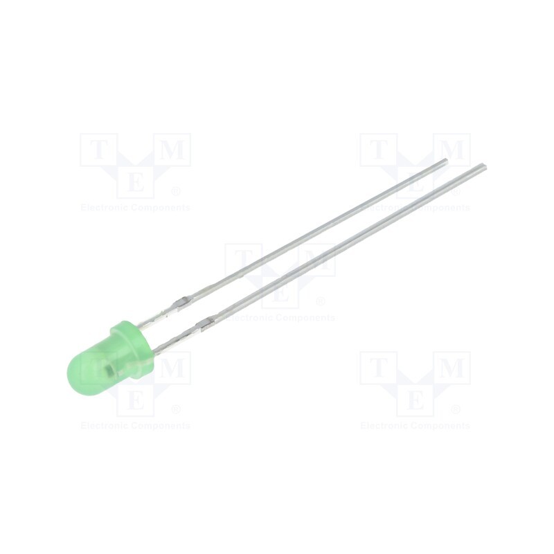 2 pcs x OPTOSUPPLY - OSG8HS3164A - LED, 3mm, yellow green, blinking, 68÷100mcd, 60°, 3÷5V, 20mA, 1.8Hz