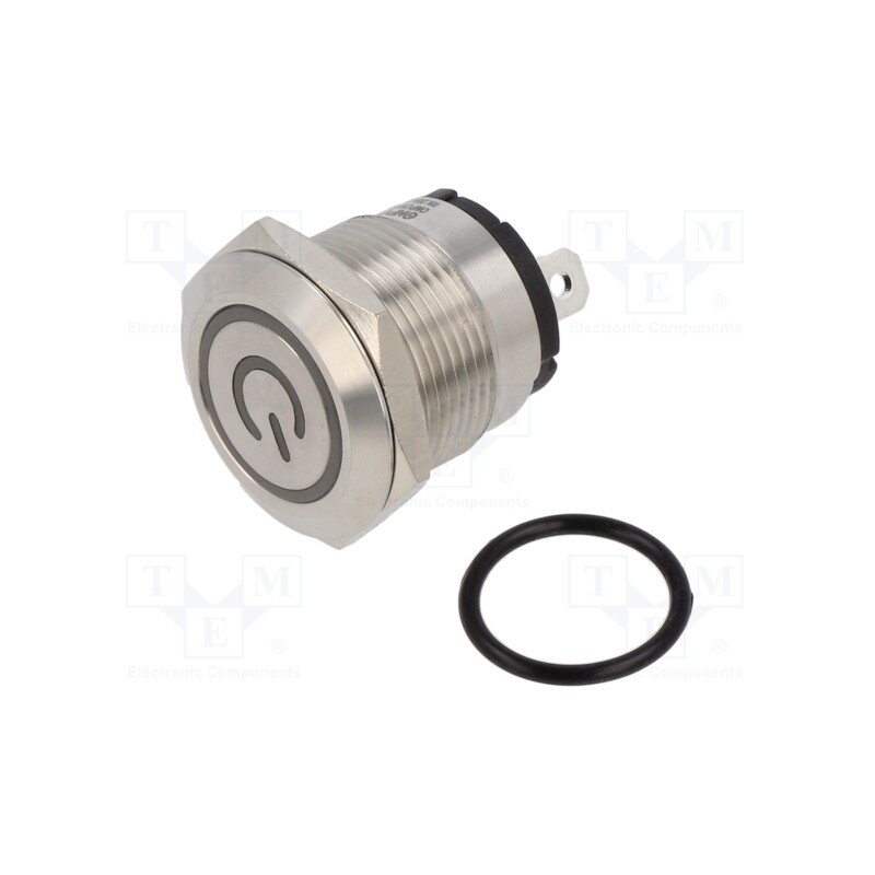 1 pcs x ONPOW - ONPOW6219F-10ZET/J/R/12V/S - Switch: vandal resistant, Pos: 2, SPST-NO, 20A/220VAC, IP40, OFF-ON