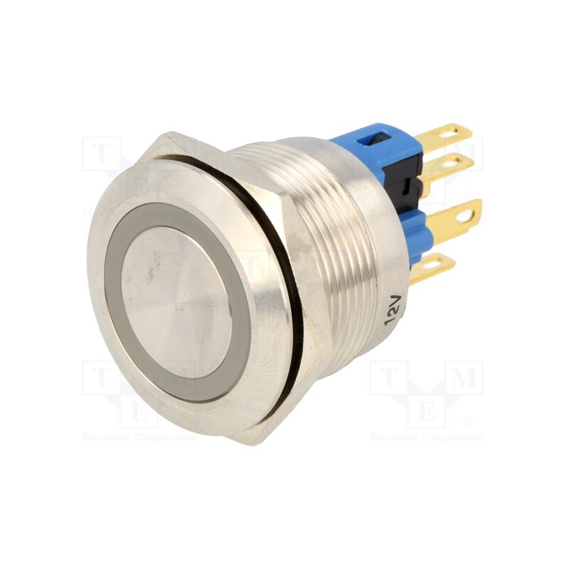 1 pcs x ONPOW - GQ22-11E/G/12V - Switch: vandal resistant, Pos: 2, SPST-NO + SPST-NC, 3A/220VAC