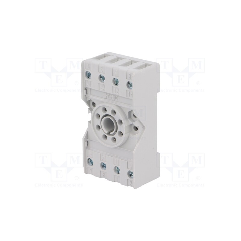 1 pcs x RELPOL - PZ8 - Socket, PIN: 8, 10A, 250VAC, on panel,for DIN rail mounting, octal