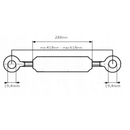 Upper connector with inch thread 288 mm, category 1