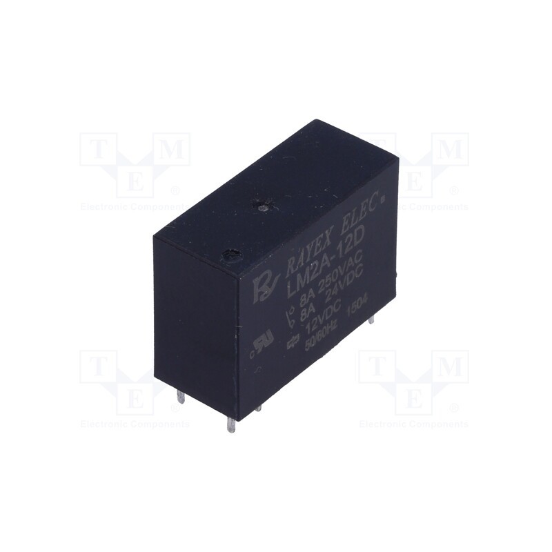 1 pcs x Recoy/RAYEX ELECTRONICS - LM2A-12D - Relay: electromagnetic, DPST-NO, Ucoil: 12VDC, Icontacts max: 5A