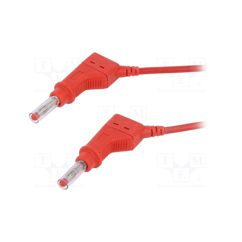 1 pcs x STu00c4UBLI - 66.9408-20022 - Test lead, 32A, banana plug 4mm,both sides, Urated: 600V, Len: 2m