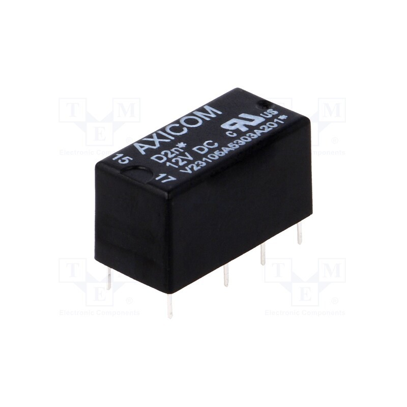 1 pcs x TE Connectivity - 9-1393792-7 - Relay: electromagnetic, DPDT, Ucoil: 12VDC, Icontacts max: 3A, PCB
