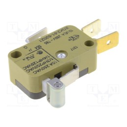 1 pcs x SAIA-BURGESS - XGK2-81-S20Z1 - Microswitch SNAP ACTION, 12A/250VAC, with lever (with roller)