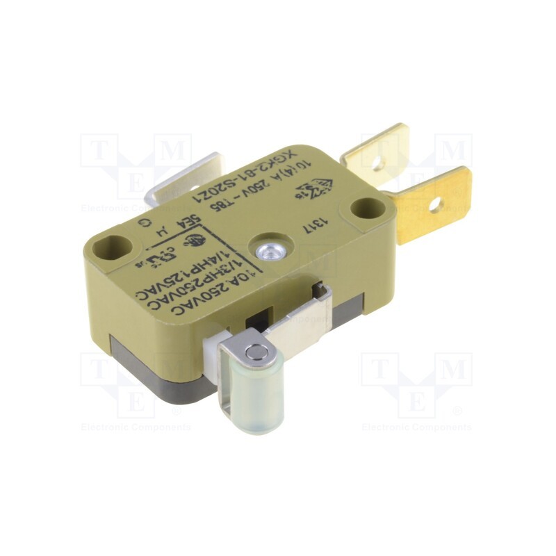 1 pcs x SAIA-BURGESS - XGK2-81-S20Z1 - Microswitch SNAP ACTION, 12A/250VAC, with lever (with roller)