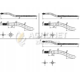Tooth loader tur, forged forks 880 mm
