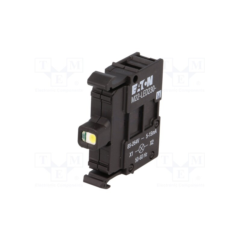 1 pcs x EATON ELECTRIC - M22-LED230-W - Illuminating unit, 22mm, RMQ-Titan, -25÷70°C, Illumin: LED, front