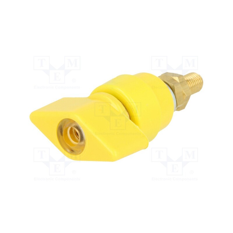 1 pcs x SCHu00dcTZINGER - POL 631 / GE - Laboratory clamp, yellow, 1kVDC, 63A, on panel,screw, brass