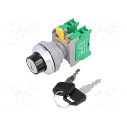 1 pcs x AUSPICIOUS - KS30-2/O, 1-0-2 3 POSITION - Switch: rotary, 30mm, Stabl.pos: 3, NO x2, IP65, KS30, -20÷60°C