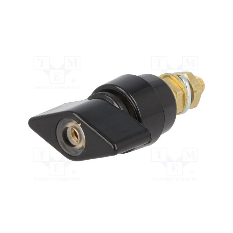 1 pcs x SCHu00dcTZINGER - POL 631 / SW - Laboratory clamp, black, 1kVDC, 63A, on panel,screw, brass