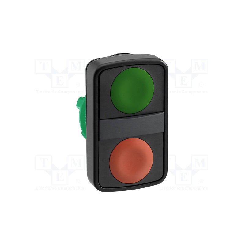 1 pcs x SCHNEIDER ELECTRIC - ZB5AA7340 - Switch: double, 22mm, Stabl.pos: 1, green/red, none, IP66, flat