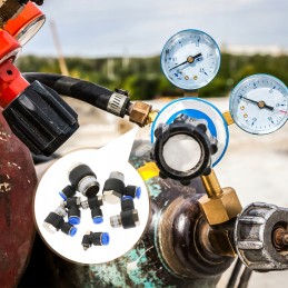 Pneumatic hose, plastic connector, 7 pcs