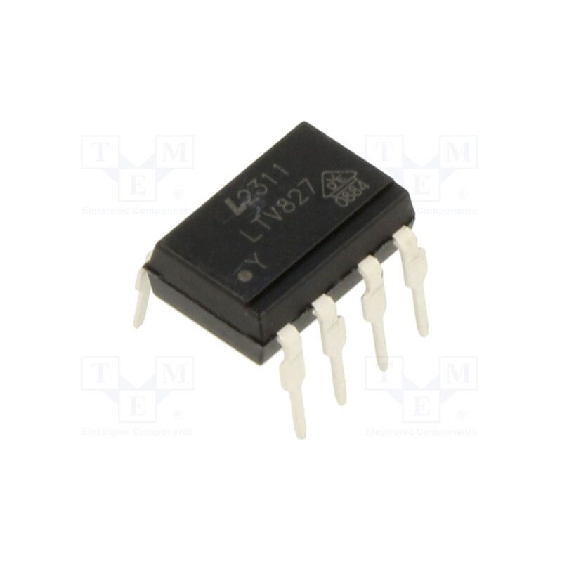 2 pcs x LITEON - LTV827-V - Optocoupler, THT, Ch: 2, OUT: transistor, Uinsul: 5kV, Uce: 35V, DIP8