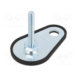 1 pcs x ELESA+GANTER - GN 42-50-M8-50-A1-S - Foot, Base dia: 50mm, M8, steel, Plunger length: 50mm, Plating: zinc