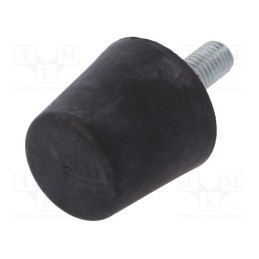 1 pcs x ELESA+GANTER - DVB.6-38-35-M10-28-40 - Vibroisolation foot, Ø: 38mm, Shore hardness: 40±5, 840N, 96N/mm