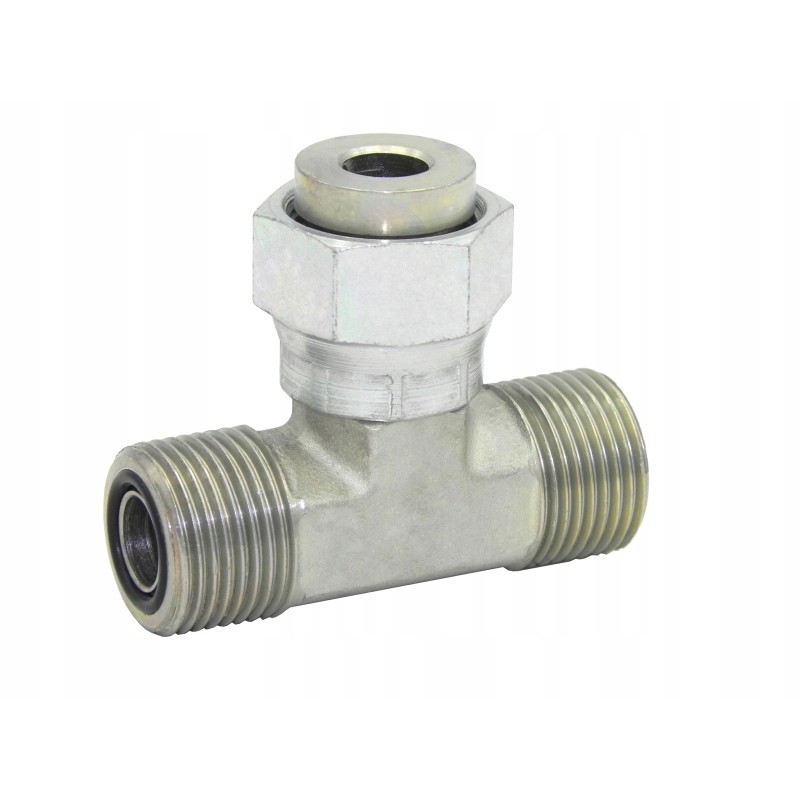 Orfs 1 3 16 hydraulic tee connector with nut