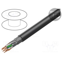 100 m x Goobay - 52768 - Wire, S/FTP, 4x2x23AWG, 7, outdoor, solid, OFC, PE, black, 100m