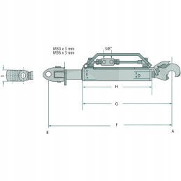 Hydraulic upper connector, category 3, 726,966 mm