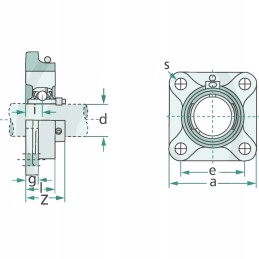 Bearing with housing ucf204