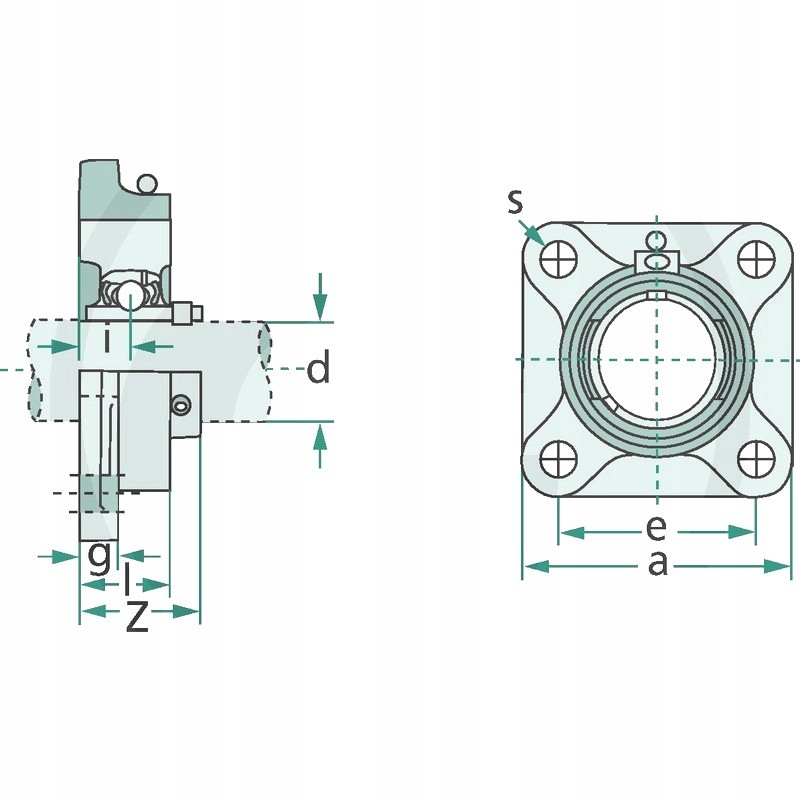 Bearing with housing ucf204