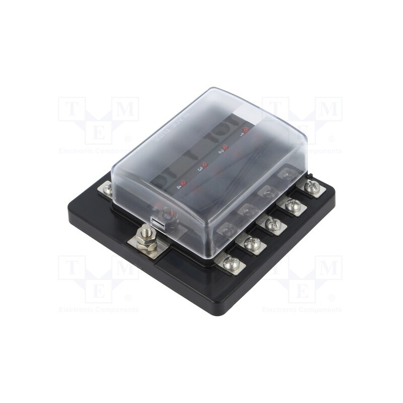 1 pcs x SCI - R3-76-07-3L110 - Fuse boxes, 19mm, 30A, screw, Leads: M4 screws, Body: black, ways: 10