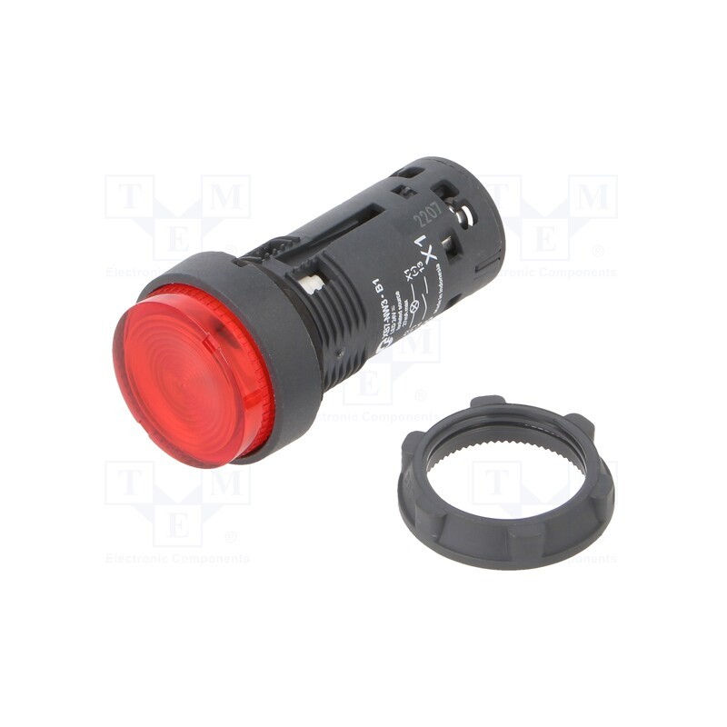 1 pcs x SCHNEIDER ELECTRIC - XB7NW34B1 - Switch: push-button, 22mm, Stabl.pos: 1, NO, red, LED, 24V, IP65