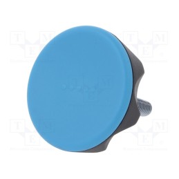 1 pcs x ELESA+GANTER - 222416-C5 - Knob, Ø: 56mm, Ext.thread: M8, 30mm, technopolymer PA, Cap: blue