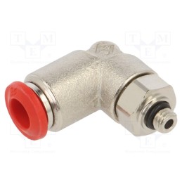 1 pcs x AIGNEP-50116 6-M5 - Push-in fitting, angled, -0.99÷20bar, nickel plated brass