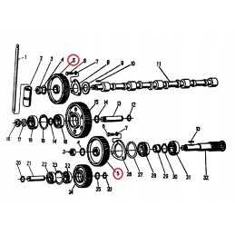 Timing gear on the Ursus C 360 Zetor shaft